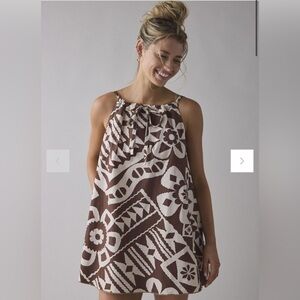 BDG Eva Tie-Front Ruched Strap Trapeze Mini Dress